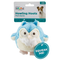 Outward Hound Durable Plush Dog Toy - Howling Hoots Blue