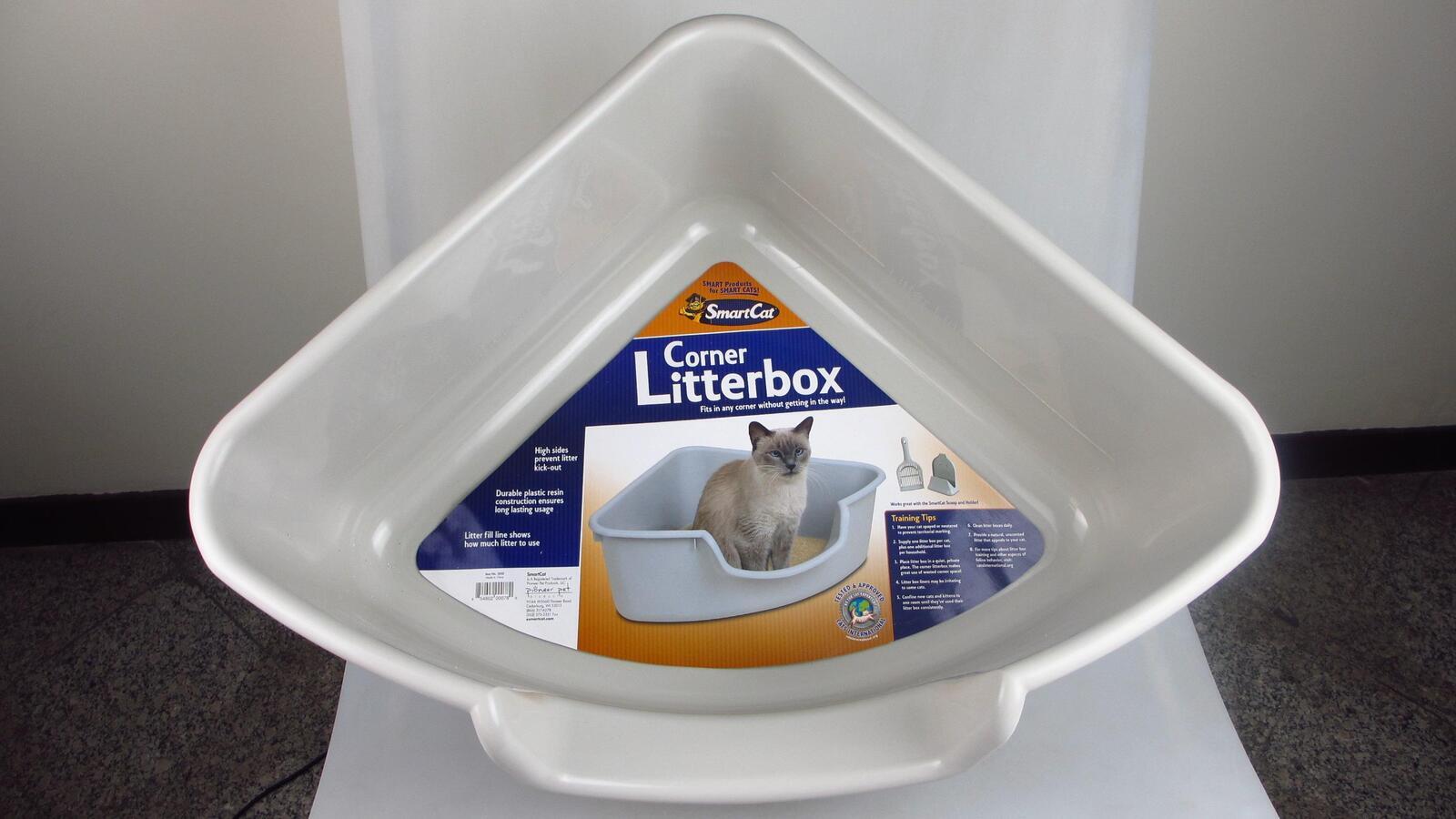 Smartcat Corner Litter Box Gray SmartCat