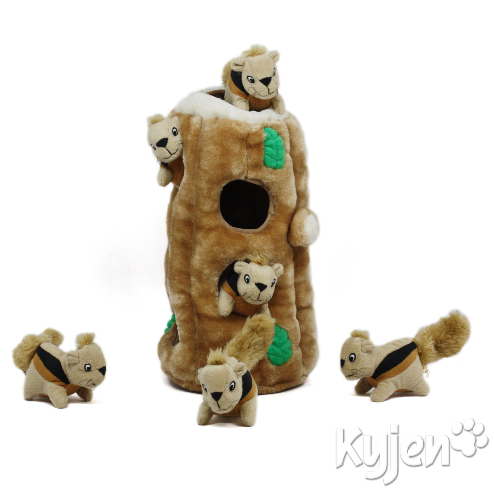 Plush Puppies Hide - A - Squirrel Plush Squeaky Dog Toy by Kyjen