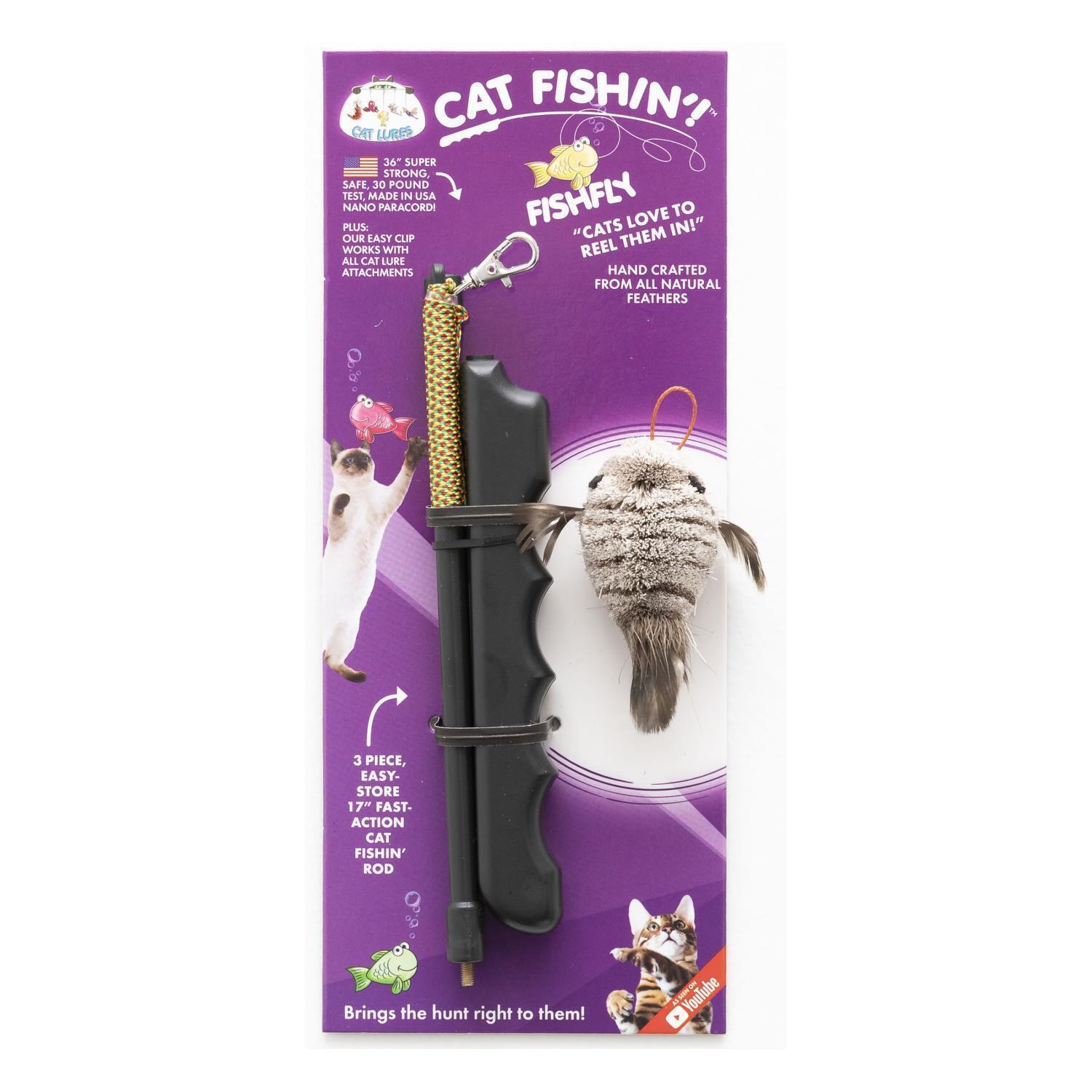 Cat Lures Cat Fishin' Rod Teaser Cat Toy - Colourful Zebra Fish
