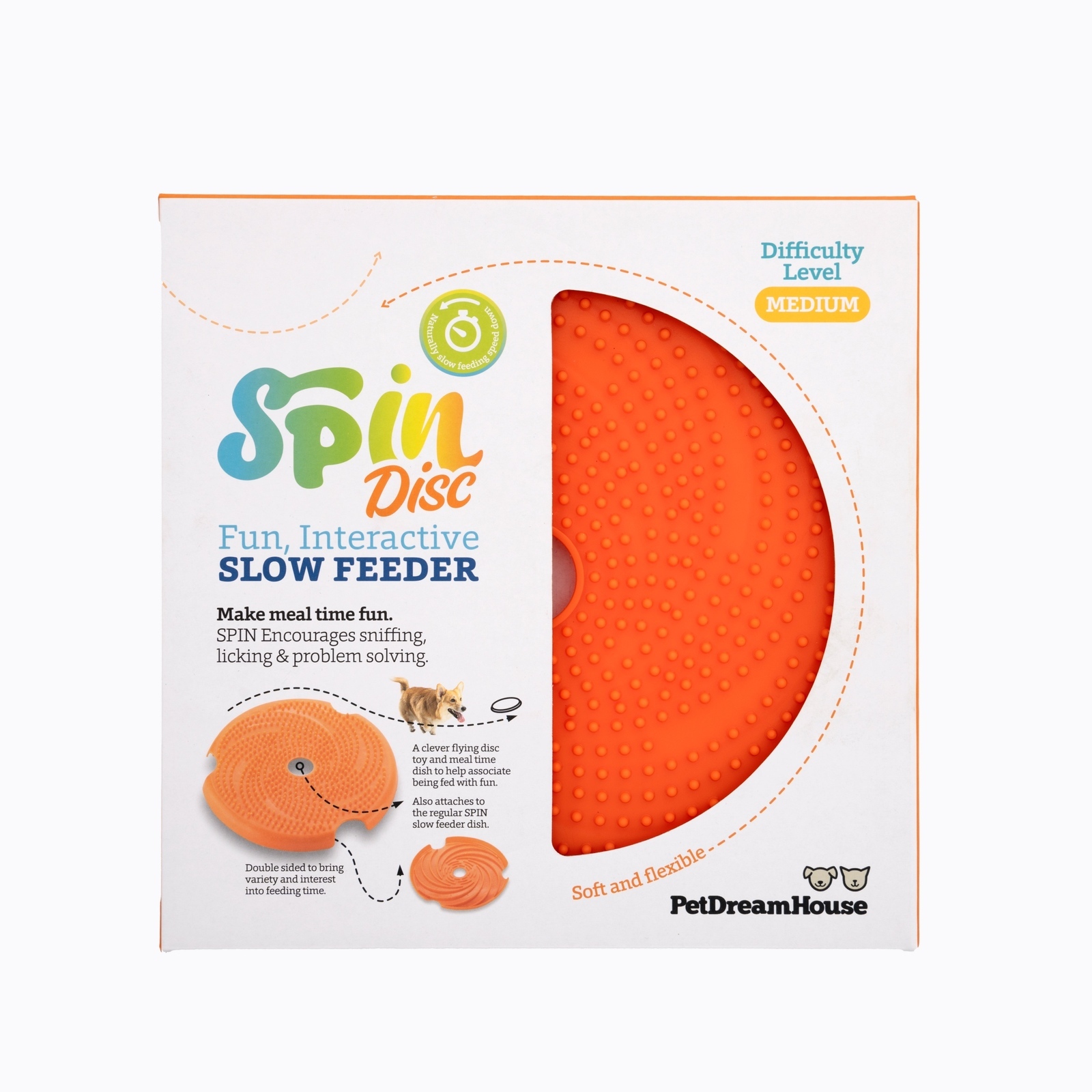 Paw 2-in-1 Feeder & Lick Pad Orange