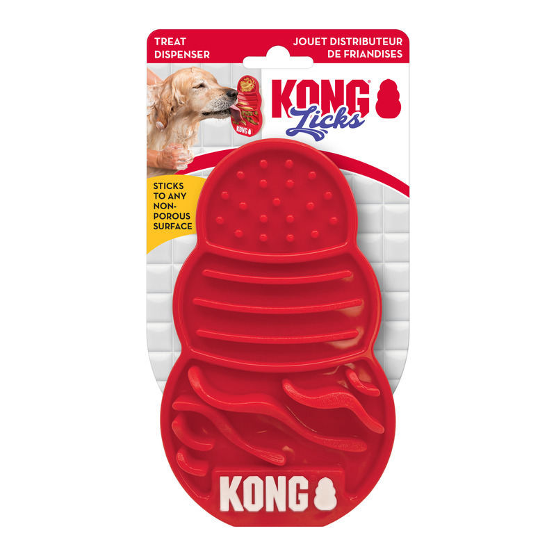 KONG Licks Mat Slow Feeder Lick Mat for Cats & Dogs with Suction
