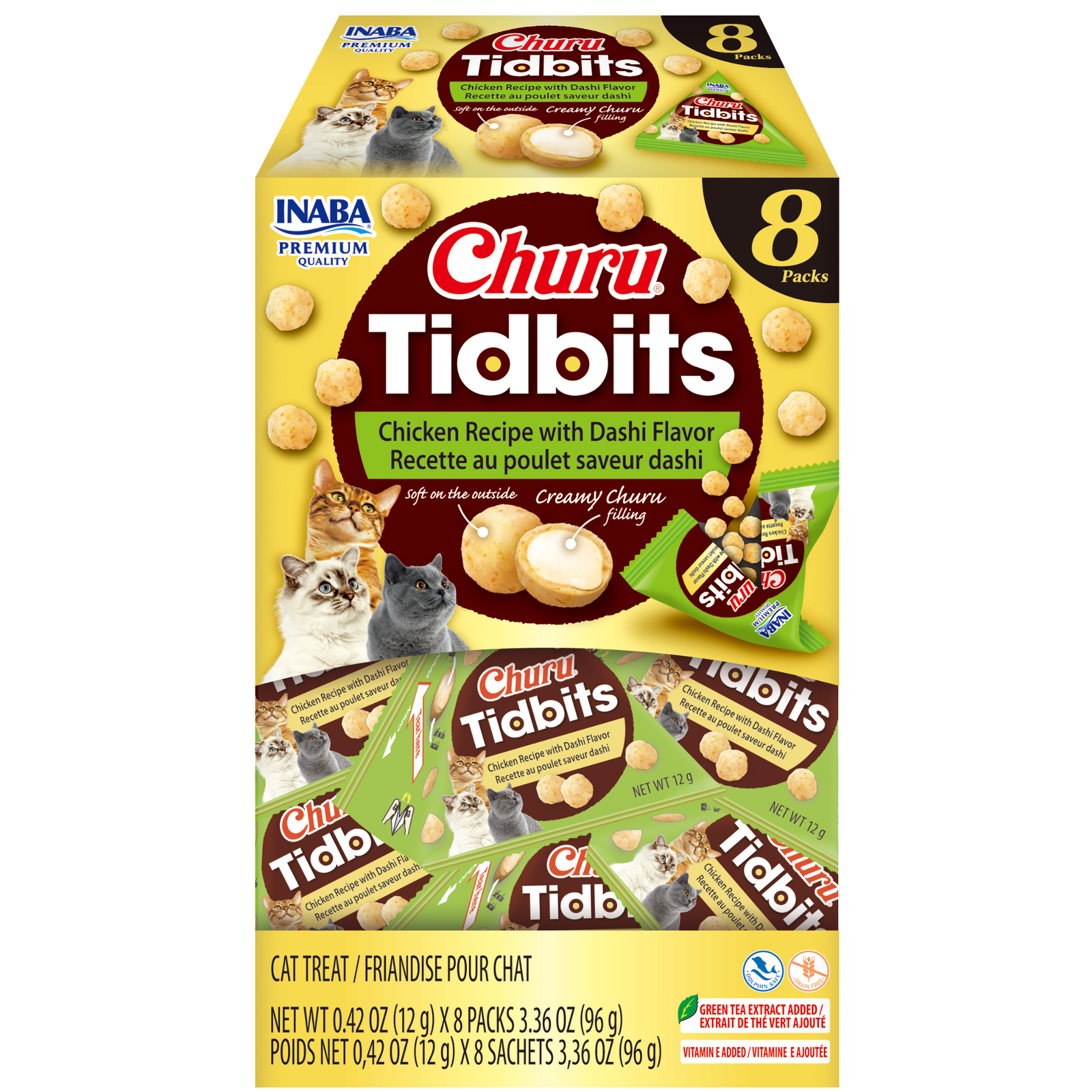 Friandises Pour Chats Inaba Churu - Purées Riches En Humidité, Sans Céréales Ni Sucre - Saveur Poulet, Lot De 36g