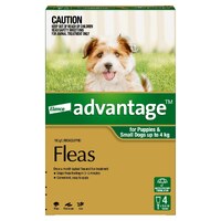 Advantage Spot-On Flea Control for Dogs under 4kg - 4-Pack