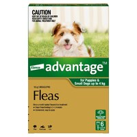 Advantage Spot-On Flea Control for Dogs under 4kg - 6-Pack