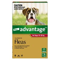 Advantage Spot-On Flea Control for Dogs 10-25kg - 6-Pack