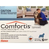 Comfortis Chewable Flea Control Tablet for Dogs 18-27kg (Blue) - 6-Pack