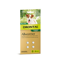Drontal All-Wormer for Small Dogs & Puppies to 3kg - 4 Tablets