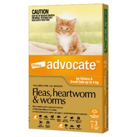 Advocate Flea & Wormer Spot on for Cats under 4kg - 3-Pack