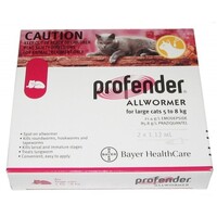 Profender Spot-on All Wormer for Cats 5-8kg - Red 2 pack
