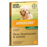 Advocate Flea & Wormer Spot-on for Dogs up to 4kg - Single Dose