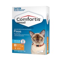 Comfortis Chewable Flea Control for Cats 2.8-5.4kg (Orange) - 3-Pack