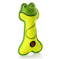 Charming Pet Lil Raquets Tennis Ball Covered Stuffed Dog Toy with K9 Tough Guard - Frog