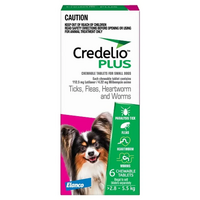 Credelio Plus Dog Small 2.8-5.5Kg (Pink) 6 Pack 