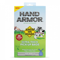 Bags on Board Hand Armor Dog Poop Bags - Extra Thick Handle Tie Bags - 100 Bags