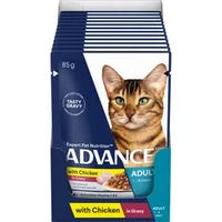Advance Adult Wet Cat Chunks Gravy Chicken 85G 12Pk (Om12) 