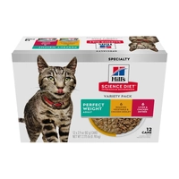 Hills Cat Adult Perfect Weight Variety Pack Cans 12Pk 