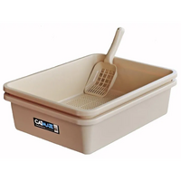 Catmate 3 Piece Sieve Litter Tray Beige (With Scoop) 