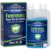 Vetsense Ivermec  Pour-On For Cattle 250Ml 
