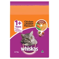 Whiskas Dry Adult Chicken And Rabbit 6.5Kg 
