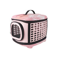 Ibiyaya Collapsible Travelling Pet Carrier for Cats & Dogs - Pink Sunset