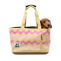 Ibiyaya Canvas Pet Carrier Tote for Cats & Dogs up to 7kg - Yellow & Pink