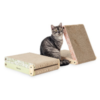 Ibiyaya Fold-Out Cardboard Cat Scratcher with Replaceable Boards