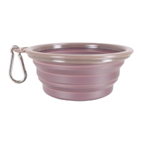 Quick Bite Collapsible Travel Pet Bowl - Brown/Aubergine