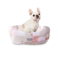 Fringe Studio Canvas Round Cuddler Dog Bed - Pastel Color Block