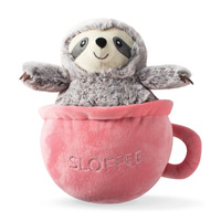 Fringe Studio Sloffee Sloth in a Coffee Cup Plush Squeaker Dog Toy