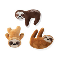 Fringe Studio Minis Basic Sloths 3-Piece Plush Dog Toy Set