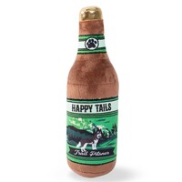 Fringe Studio Plush Squeaker Dog Toy - Happy Tails Beer Bottle 