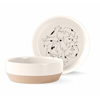 Fringe Studio Nosey Dog Spot Stoneware Bowl - One Size