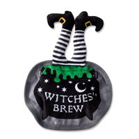 Fringe Studio Halloween No Stuffing Squeaker Dog Toy - Drop In For A Spell