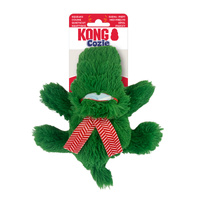 KONG Cozie Snuggle Dog Toy - Christmas Holiday Alligator - Small - Pack of 3