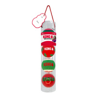 KONG Christmas Holiday Occasions Balls Dog Toy - 4 Medium Balls