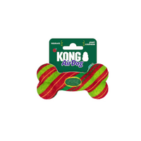 Kong Holiday Air Dog Squeaker Bone Stripe Sm