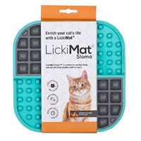 LickiMat Slomo Wet & Dry Double Slow Food Cat Bowl - Blue