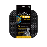 LickiMat Slomo Wet & Dry Double Slow Food Dog Bowl - X-Large Black