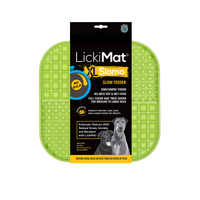 LickiMat Slomo Wet & Dry Double Slow Food Dog Bowl - X-Large Green