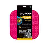 LickiMat Slomo Wet & Dry Double Slow Food Dog Bowl - X-Large Pink