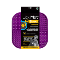 LickiMat Slomo Wet & Dry Double Slow Food Dog Bowl - X-Large Purple
