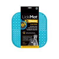 LickiMat Slomo Wet & Dry Double Slow Food Dog Bowl - X-Large Turquoise