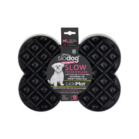 SloDog No Gulp Bone-Shaped Slow Food Bowl for Dogs - Small Black
