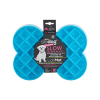 SloDog No Gulp Bone-Shaped Slow Food Bowl for Dogs - Small Turquoise