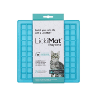 Lickimat Playdate Original Slow Food Licking Mat for Cats - Blue