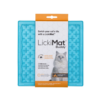 Lickimat Buddy Original Slow Food Anti-Anxiety Licking Mat for Cats - Blue
