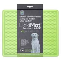 Lickimat Soother Original Slow Food Licking Mat for Cats & Dogs New Style Large - Green