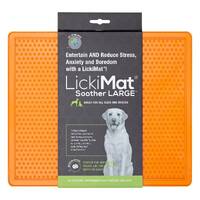 Lickimat Soother Original Slow Food Licking Mat for Cats & Dogs New Style Large - Orange