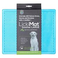 Lickimat Soother Original Slow Food Licking Mat for Cats & Dogs New Style Large - Blue
